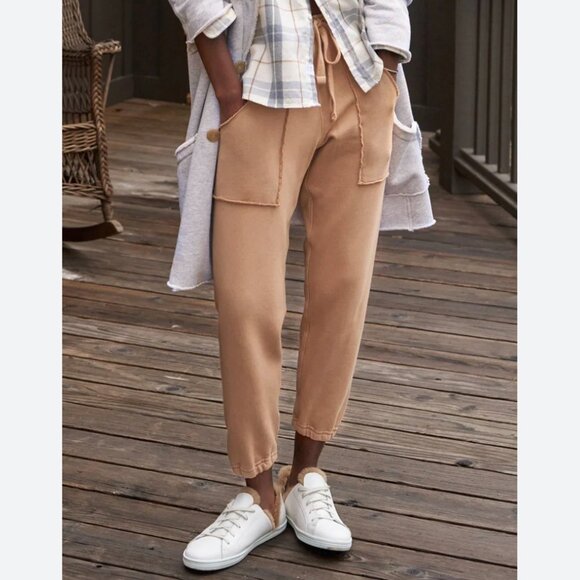 Frank & Eileen Tulip Ankle Sweatpant Size: M Camel